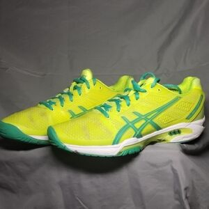 Asics Women's Vibrant Lime and Aqua Athletic Shoes